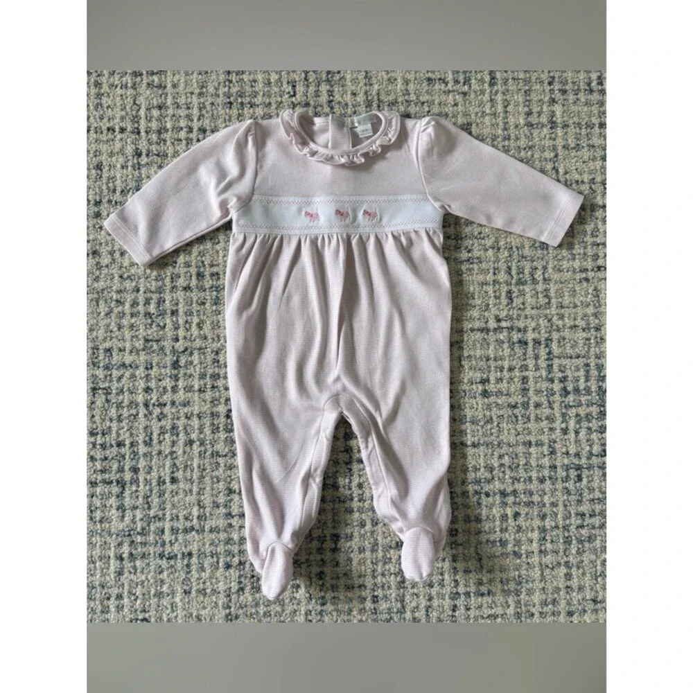 Kissy Kissy  Puppy Pink Embroidered Footie - size 6-9 months